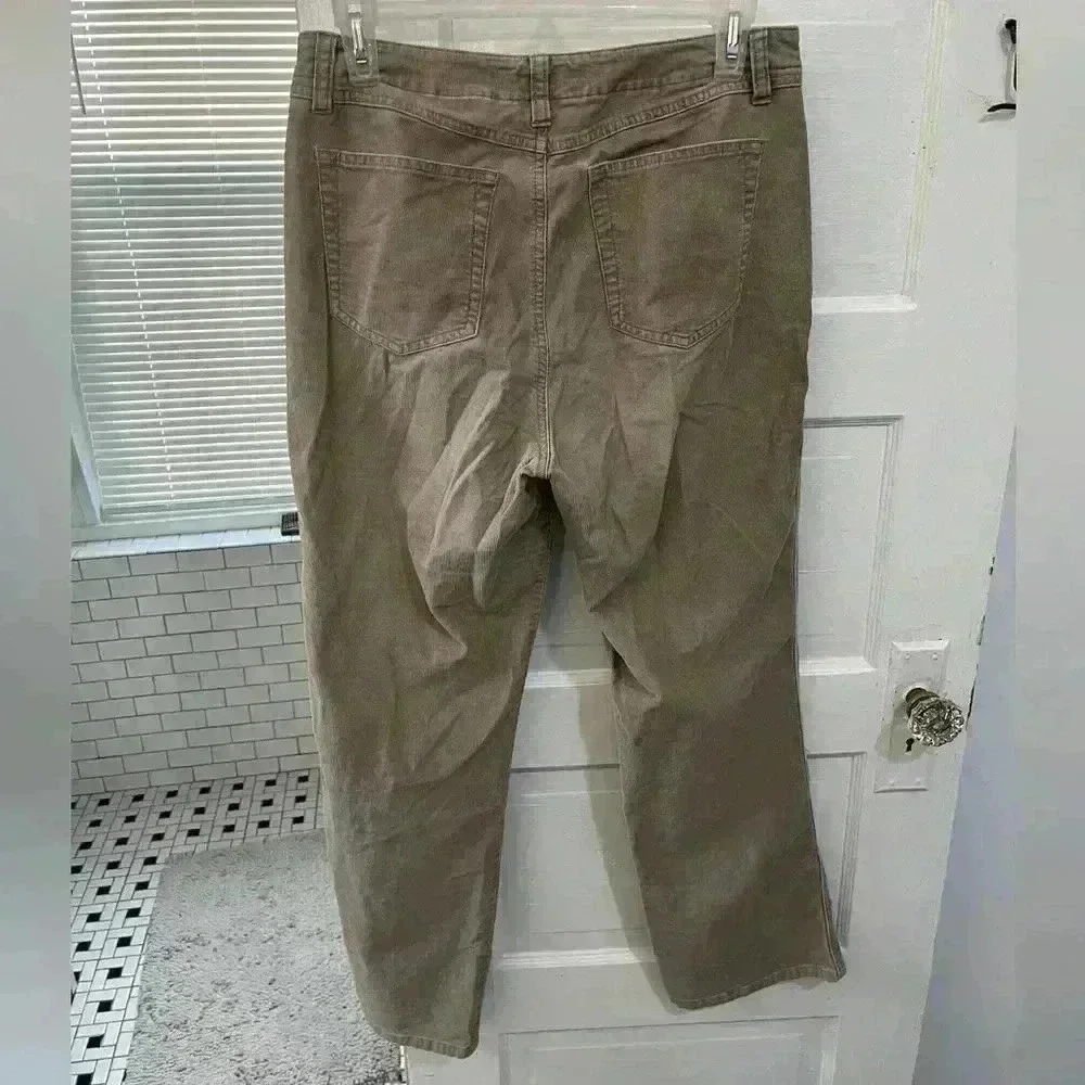 talbots petite tan corduroy, straight leg‎ pants women size 8